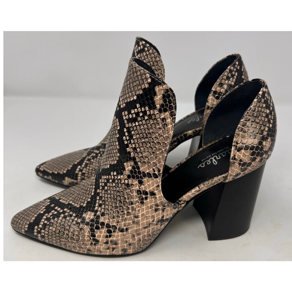 Charles by Charles David Women's Snake Print Booties Pointed Toe Square Heel‎ 9M